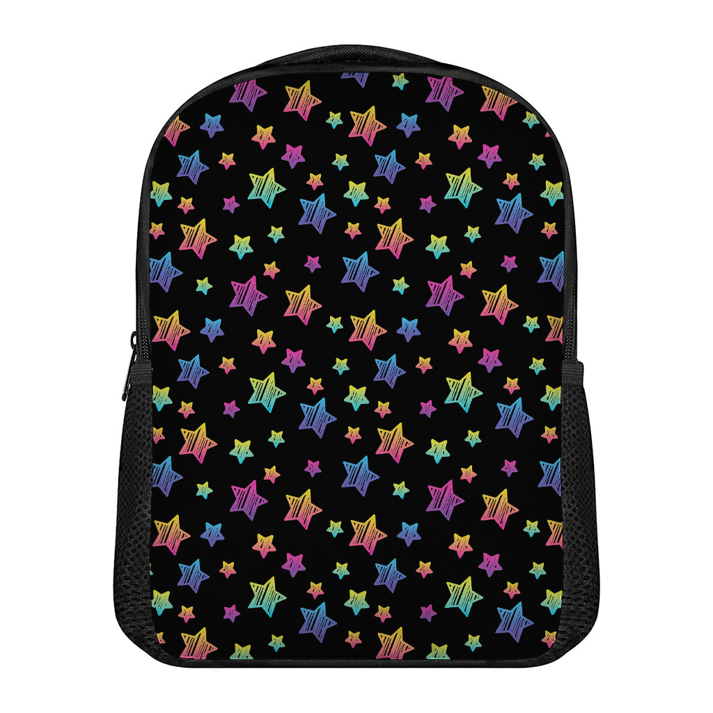 Rainbow Stars Pattern Print Casual Backpack