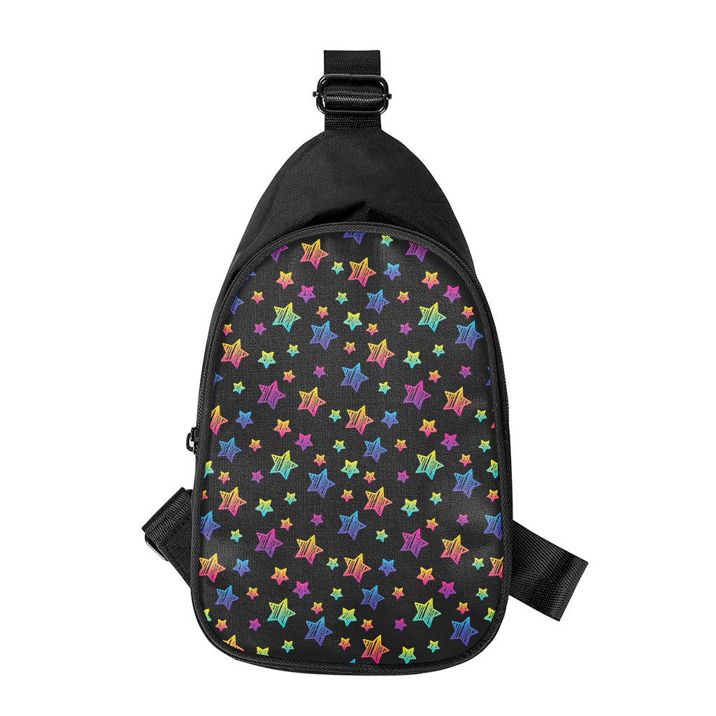 Rainbow Stars Pattern Print Chest Bag