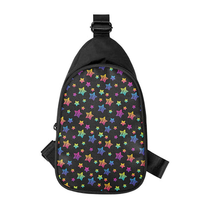 Rainbow Stars Pattern Print Chest Bag
