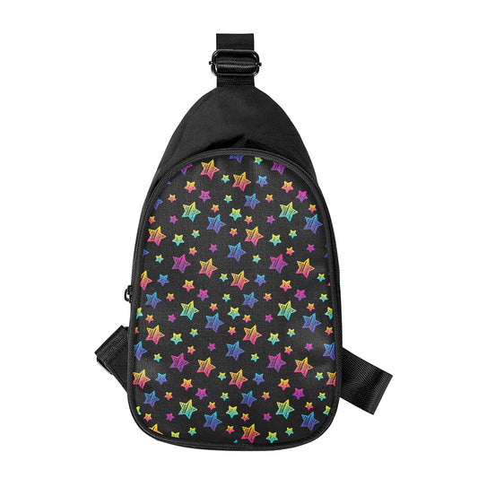Rainbow Stars Pattern Print Chest Bag