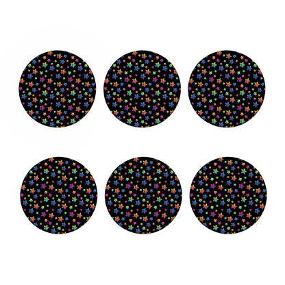 Rainbow Stars Pattern Print Coaster Set