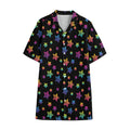 Rainbow Stars Pattern Print Cotton Hawaiian Shirt