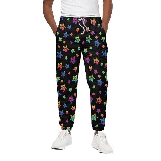 Rainbow Stars Pattern Print Cotton Pants