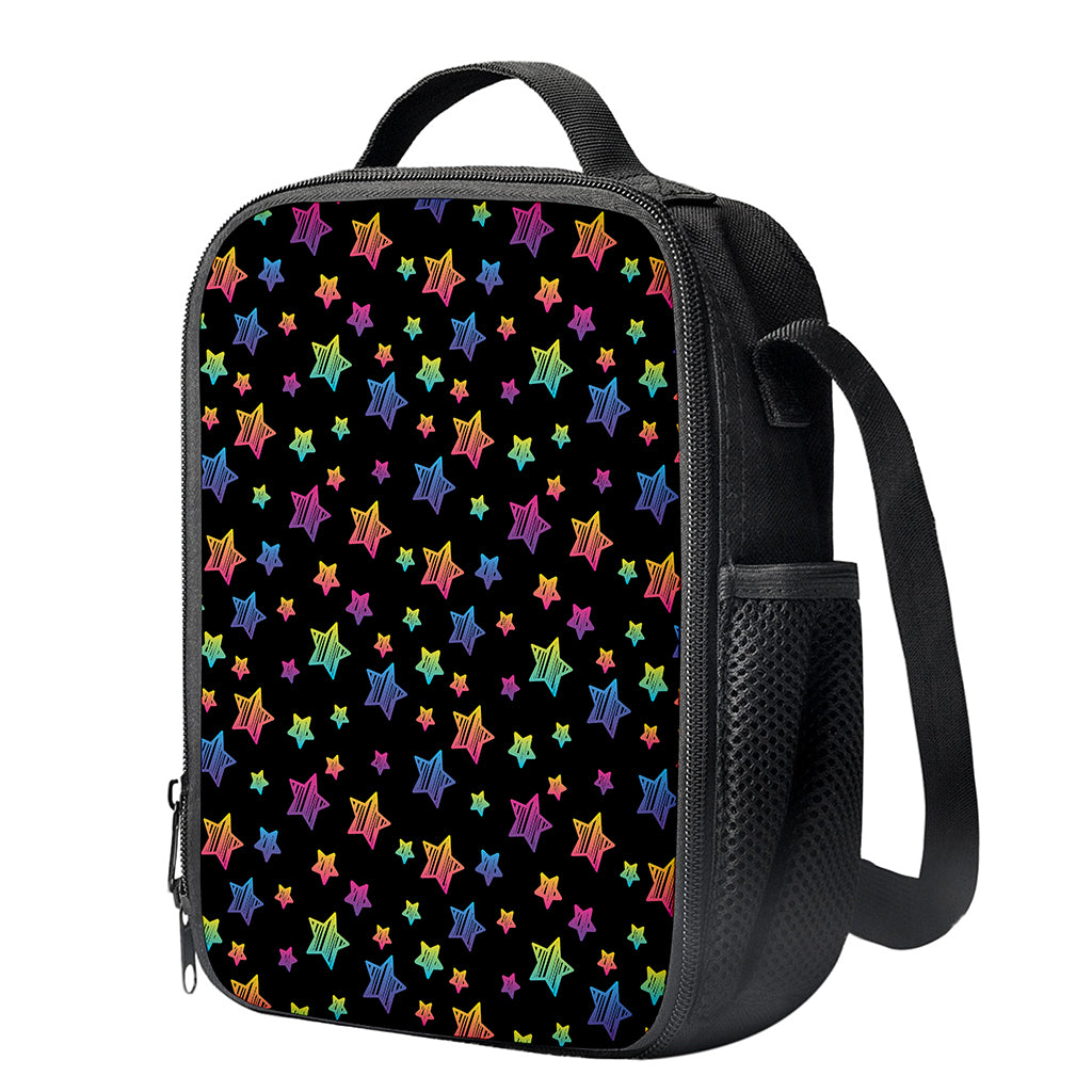 Rainbow Stars Pattern Print Crossbody Lunch Bag