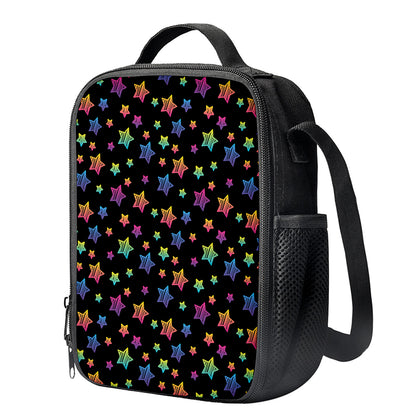 Rainbow Stars Pattern Print Crossbody Lunch Bag
