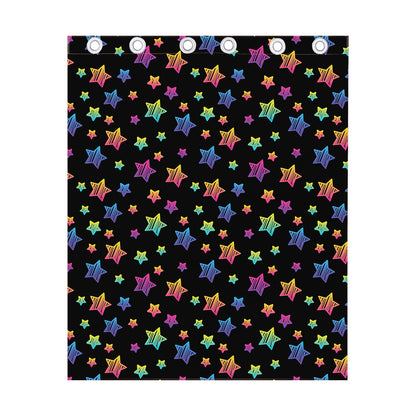 Rainbow Stars Pattern Print Curtain
