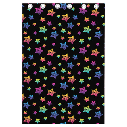 Rainbow Stars Pattern Print Curtain
