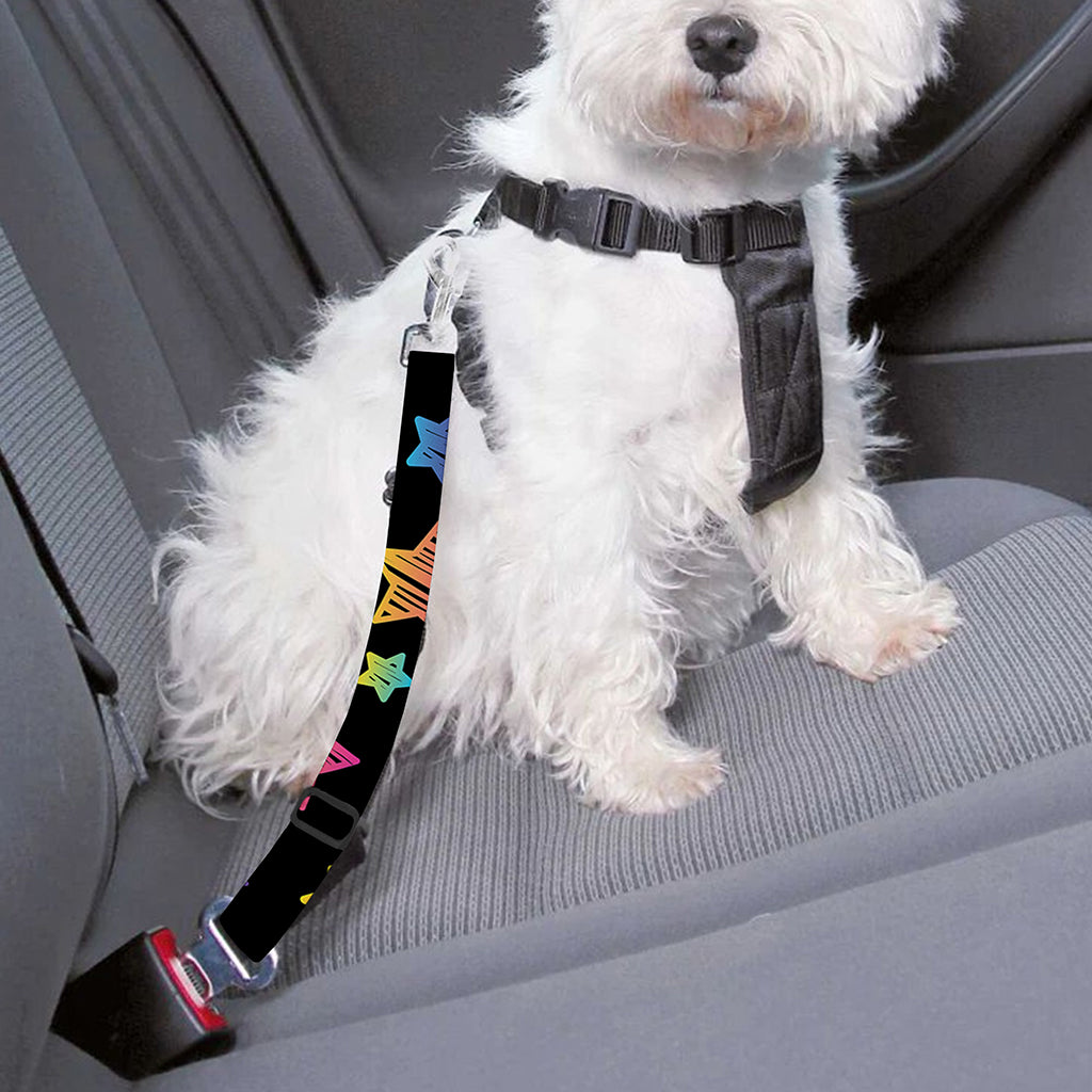 Rainbow Stars Pattern Print Dog Seat Belt