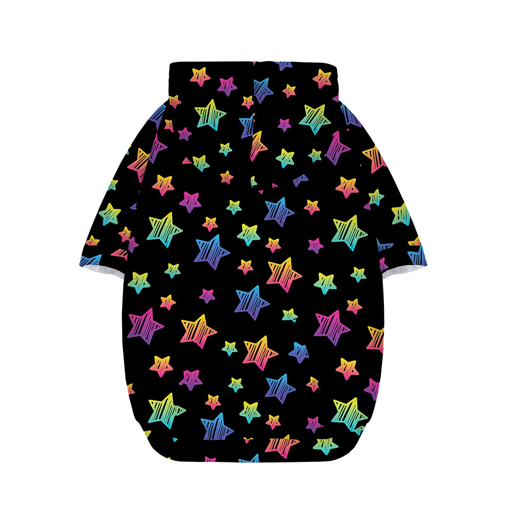 Rainbow Stars Pattern Print Dog Zip Up Hoodie