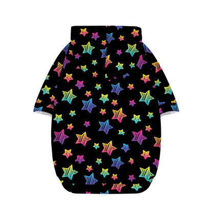 Rainbow Stars Pattern Print Dog Zip Up Hoodie