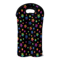 Rainbow Stars Pattern Print Double Neoprene Wine Tote