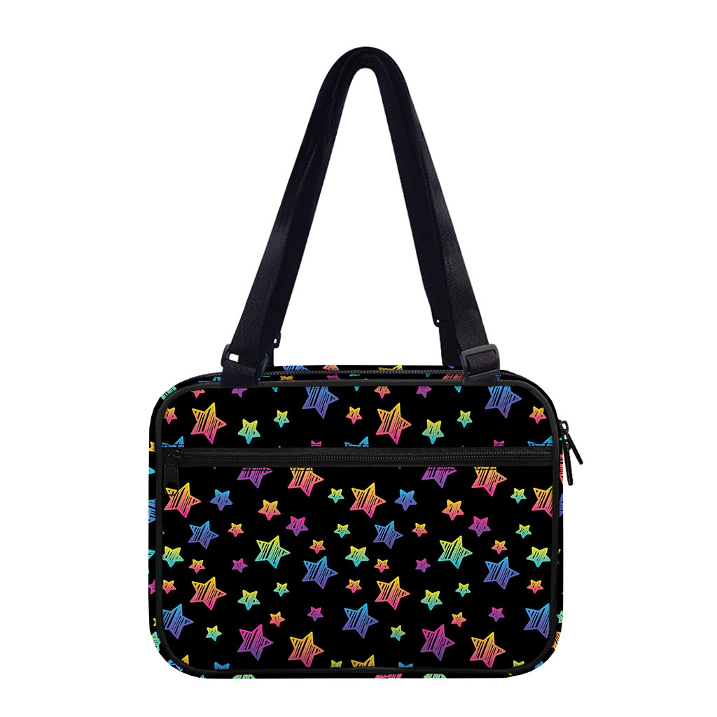 Rainbow Stars Pattern Print Double Strap Bible Bag