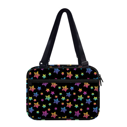 Rainbow Stars Pattern Print Double Strap Bible Bag
