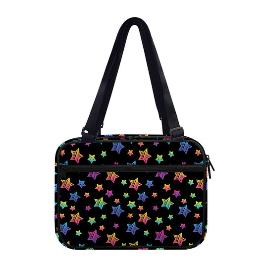 Rainbow Stars Pattern Print Double Strap Bible Bag