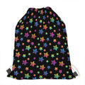 Rainbow Stars Pattern Print Drawstring Bag