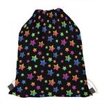 Rainbow Stars Pattern Print Drawstring Bag