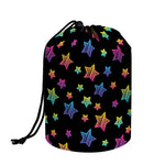 Rainbow Stars Pattern Print Drawstring Makeup Bag