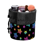 Rainbow Stars Pattern Print Drawstring Makeup Bag
