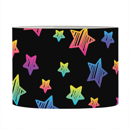 Rainbow Stars Pattern Print Drum Lamp Shade