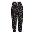 Rainbow Stars Pattern Print Fleece Lined Knit Pants