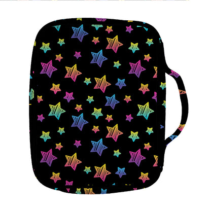 Rainbow Stars Pattern Print Front Pocket Bible Bag