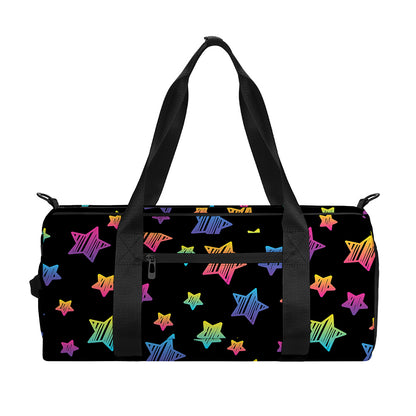 Rainbow Stars Pattern Print Gym Bag