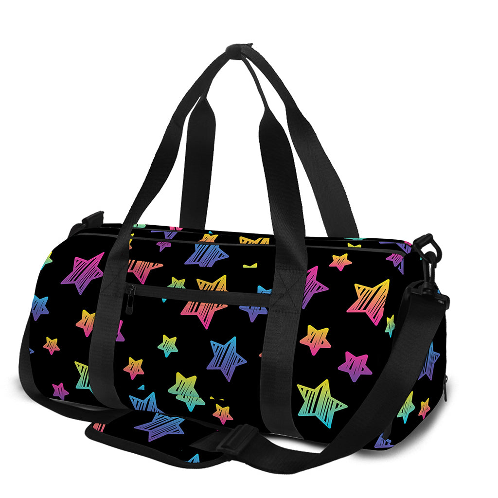 Rainbow Stars Pattern Print Gym Bag