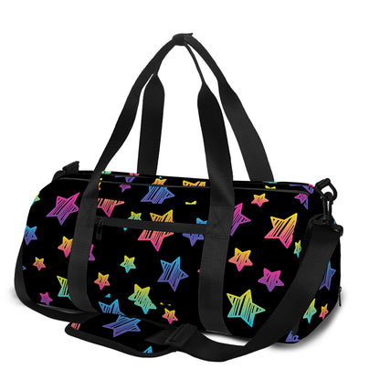 Rainbow Stars Pattern Print Gym Bag