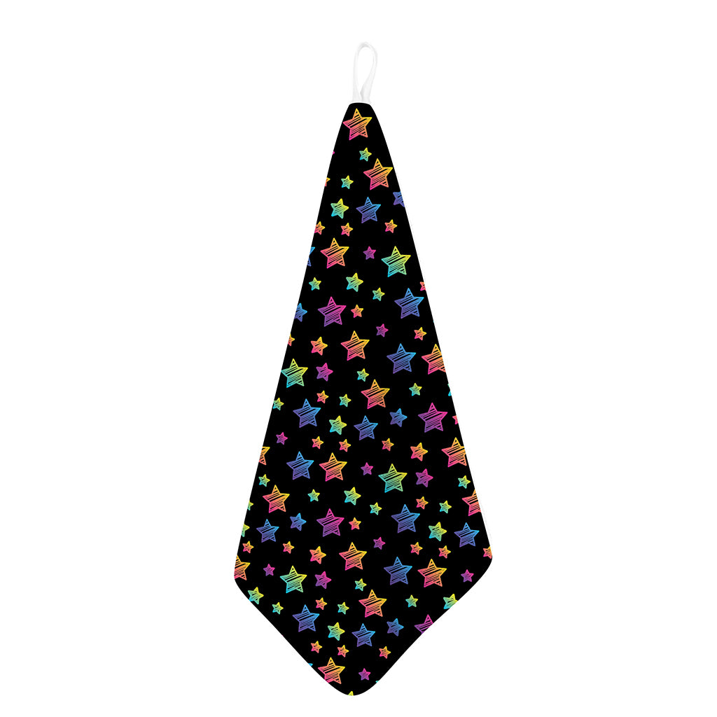 Rainbow Stars Pattern Print Hand Towel