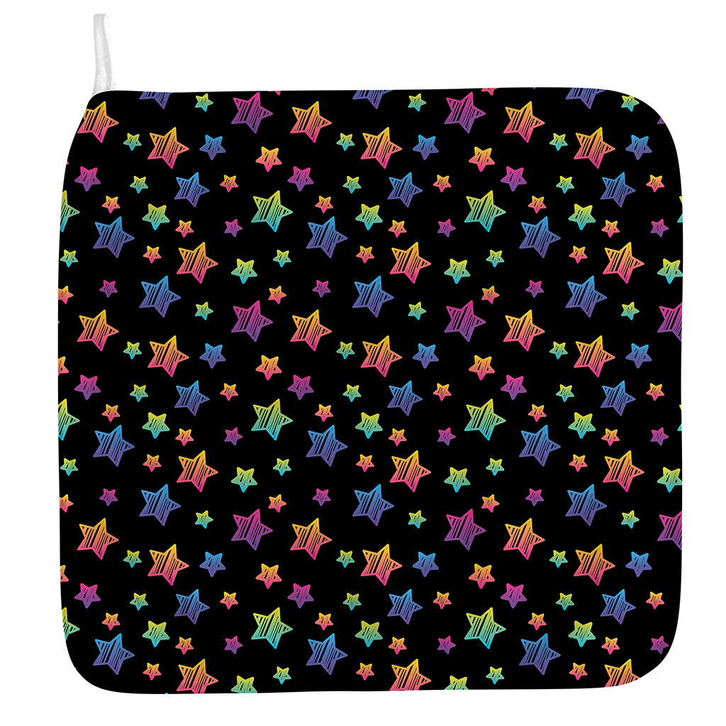 Rainbow Stars Pattern Print Hand Towel