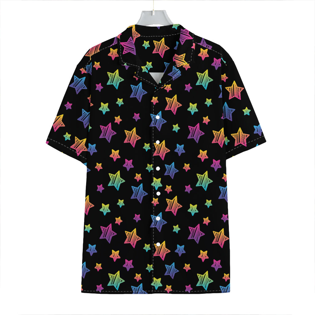 Rainbow Stars Pattern Print Hawaiian Shirt
