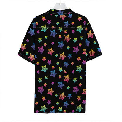 Rainbow Stars Pattern Print Hawaiian Shirt