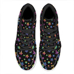 Rainbow Stars Pattern Print High Top Leather Sneakers