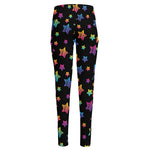 Rainbow Stars Pattern Print High-Waisted Pocket Leggings