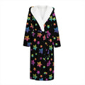 Rainbow Stars Pattern Print Hooded Bathrobe