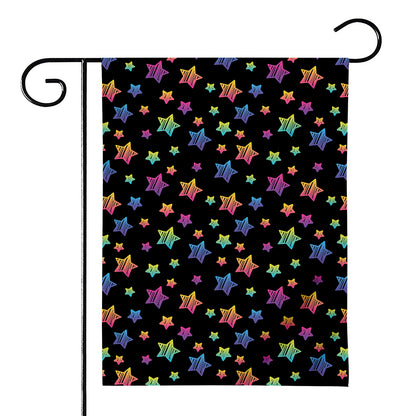 Rainbow Stars Pattern Print House Flag