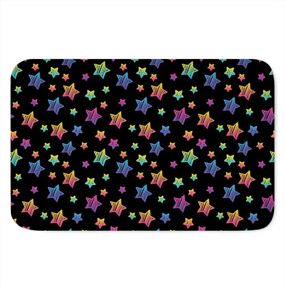 Rainbow Stars Pattern Print Indoor Door Mat