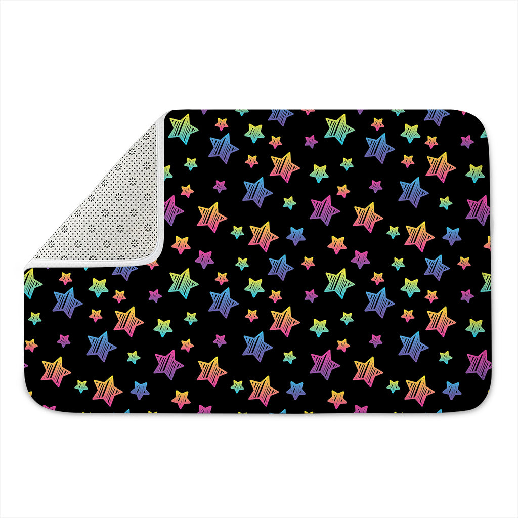 Rainbow Stars Pattern Print Indoor Door Mat