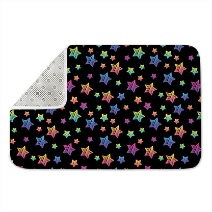 Rainbow Stars Pattern Print Indoor Door Mat