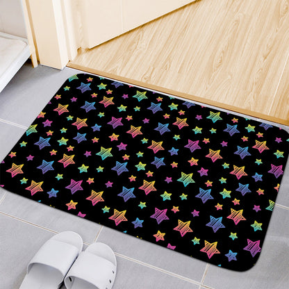 Rainbow Stars Pattern Print Indoor Door Mat