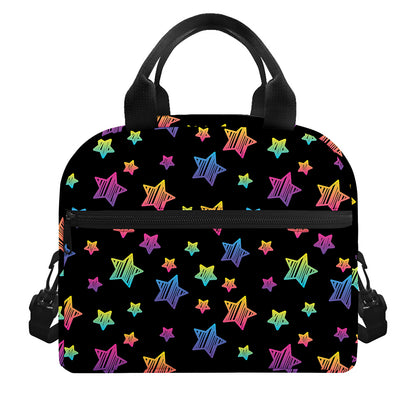 Rainbow Stars Pattern Print Insulated Lunch Bag