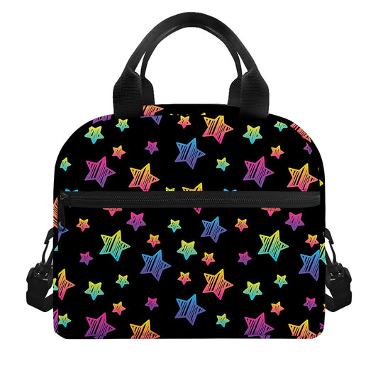 Rainbow Stars Pattern Print Insulated Lunch Bag