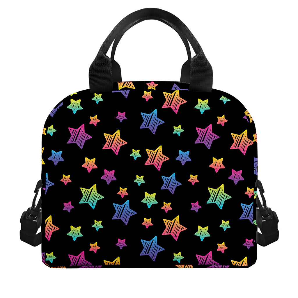 Rainbow Stars Pattern Print Insulated Lunch Bag