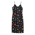 Rainbow Stars Pattern Print Jersey Midi Cami Dress