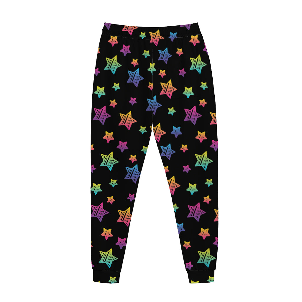 Rainbow Stars Pattern Print Jogger Pants