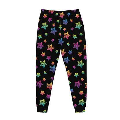 Rainbow Stars Pattern Print Jogger Pants