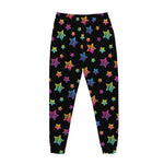 Rainbow Stars Pattern Print Jogger Pants