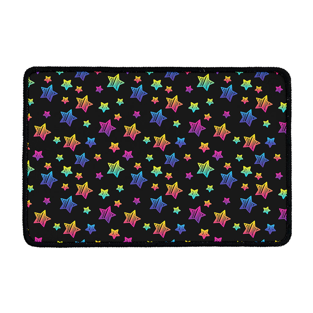 Rainbow Stars Pattern Print Kitchen Mat