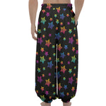 Rainbow Stars Pattern Print Lantern Pants