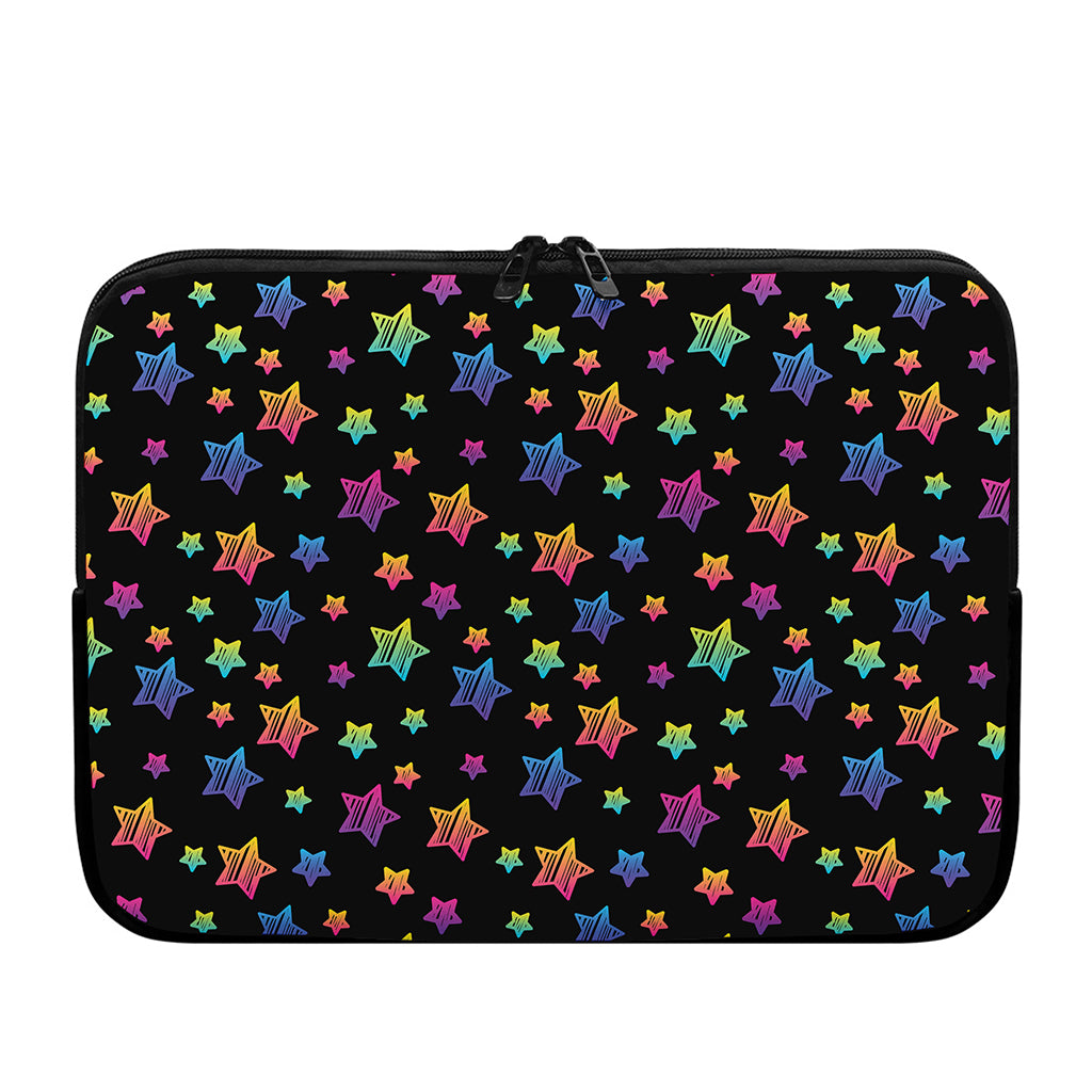 Rainbow Stars Pattern Print Laptop Sleeve